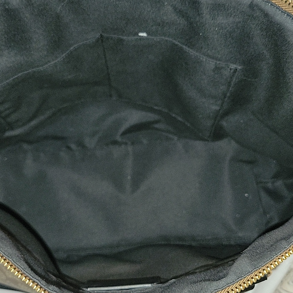 COACH Signature Coated Canvas Khaki Tan and Black Signature Tote - Picture 7 of 7